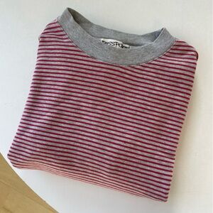 VINTAGE 90’s Red and Gray Striped Sweatshirt